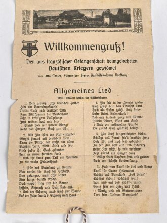Konvolut eines aus französischer Kriegsgefangenschaft heimkehrenden. Rückführung über die Schweiz, Begrüßungsfeier in Konstanz 1920