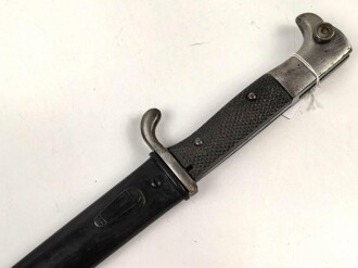 Seitengewehr KS98 Reichswehr oder frühe Wehrmacht. Wuchtiges Stück, die Scheide alt überlackiert
