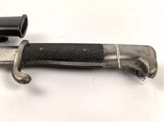 Seitengewehr KS98 Reichswehr oder frühe Wehrmacht. Wuchtiges Stück, die Scheide alt überlackiert