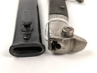 Seitengewehr KS98 Reichswehr oder frühe Wehrmacht. Wuchtiges Stück, die Scheide alt überlackiert