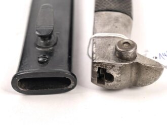 Seitengewehr KS98 Reichswehr oder frühe Wehrmacht. Wuchtiges Stück, die Scheide alt überlackiert