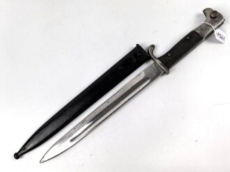 Seitengewehr KS98 Reichswehr oder frühe Wehrmacht. Wuchtiges Stück, die Scheide alt überlackiert