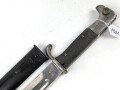 Seitengewehr KS98 Reichswehr oder frühe Wehrmacht. Wuchtiges Stück, die Scheide alt überlackiert