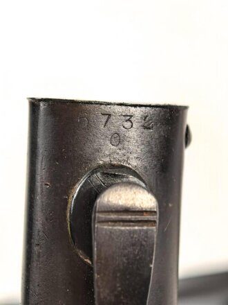 Seitengewehr M84/98 für k98 der Wehrmacht. Getragenes Stück, wohl Nachbrüniert