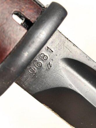 Seitengewehr M84/98 für k98 der Wehrmacht. Getragenes Stück, wohl Nachbrüniert