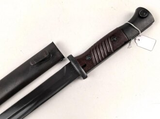 Seitengewehr M84/98 für k98 der Wehrmacht. Getragenes Stück, wohl Nachbrüniert