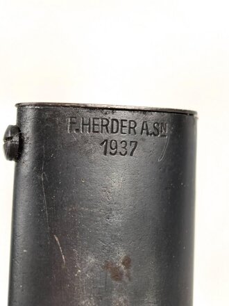 Seitengewehr M84/98 für k98 der Wehrmacht. Nummerngleiches Stück von F.Herder 1937. Ungewöhnliche Brünierung