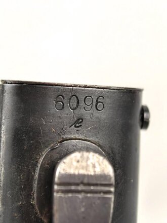 Seitengewehr M84/98 für k98 der Wehrmacht. Nummerngleiches Stück von F.Herder 1937. Ungewöhnliche Brünierung