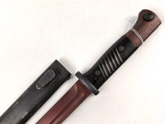 Seitengewehr M84/98 für k98 der Wehrmacht. Nummerngleiches Stück von F.Herder 1937. Ungewöhnliche Brünierung