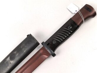 Seitengewehr M84/98 für k98 der Wehrmacht. Nummerngleiches Stück von F.Herder 1937. Ungewöhnliche Brünierung