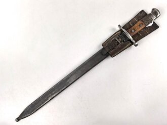 Schweiz, Seitengewehr Modell 1914 mit Sägerücken im Koppelschuh. Guter Gesamtzustand