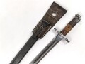 Schweiz, Seitengewehr Modell 1914 mit Sägerücken im Koppelschuh. Guter Gesamtzustand
