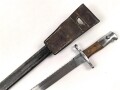 Schweiz, Seitengewehr Modell 1914 mit Sägerücken im Koppelschuh. Guter Gesamtzustand