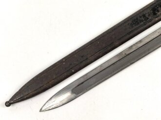 1. Weltkrieg, Seitengewehr 14 mit Stahlblechscheide. Hersteller Bayard
