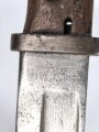 1. Weltkrieg, Seitengewehr 14 mit Stahlblechscheide. Hersteller Bayard
