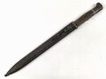 1. Weltkrieg, Seitengewehr 14 mit Stahlblechscheide. Hersteller Bayard