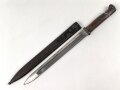 1. Weltkrieg, Seitengewehr 14 mit Stahlblechscheide. Hersteller Bayard