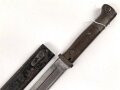 1. Weltkrieg, Seitengewehr 14 mit Stahlblechscheide. Hersteller Bayard