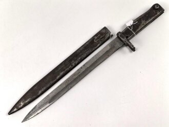 1. Weltkrieg, Ersatz Seitengewehr . Gereinigtes Stück mit resten des Originallack