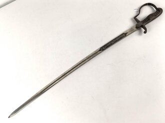 Preußen, Säbel für einen Angehörigen im Feldartillerie Regiment No. 46 . Eigentumstück mit doppelseitiger Klingenätzung, ungereinigtes Stück, die Scheide fehlt