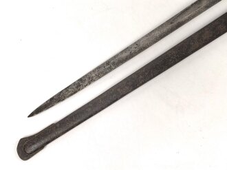 Preußen, Kavalleriedegen KD89. Ungereinigtes Stück mit biedseitiger, schwacher Klingenätzung  von WKC, Klingenlänge 83cm und breite 2,2cm