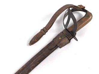 Niederlande, " Klewang" Säbel Modell 1911. Hersteller " Hembrug". Ungereinigtes Stück mit Koppelschuh und dem seltenen Portepee