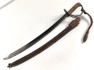 Niederlande, " Klewang" Säbel Modell 1911. Hersteller " Hembrug". Ungereinigtes Stück mit Koppelschuh und dem seltenen Portepee