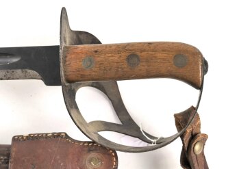 Niederlande, " Klewang" Säbel Modell 1911. Hersteller " Hembrug". Ungereinigtes Stück mit Koppelschuh und dem seltenen Portepee