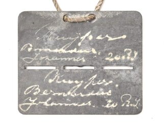 Niederlande, " Oorlogszakboekje" eines Angehörigen im "20E Regimente Infanterie" datiert 1929. Dazu die Erkennungsmarke mit gleichem Namen