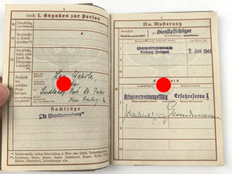 Wehrpaß Heer, eingestellt 22. Mai 1942 bei  Infanterie Ersatz. Btl. 470