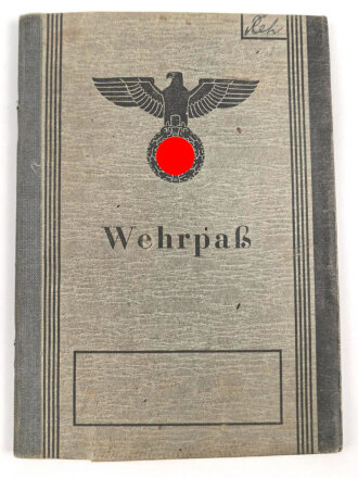 Wehrpaß Heer, eingestellt am 27.7.44 bei Stamm Schwadron Fahr Ers. und Ausb. Abteilung 3, Kreis Meserits