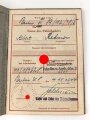 Wehrpaß Heer, eingestellt am 27.7.44 bei Stamm Schwadron Fahr Ers. und Ausb. Abteilung 3, Kreis Meserits