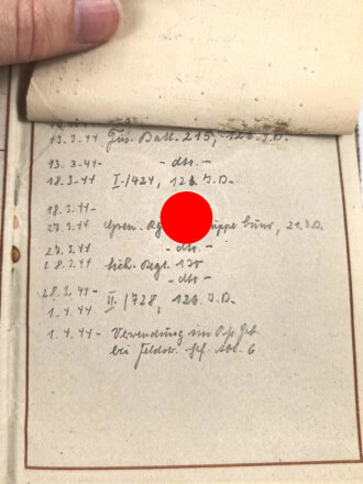 Wehrpaß Heer, Zweitschrift, eingestellt am 4. November 1937 bei Artillerie Regiment 30