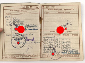Wehrpaß Heer, Zweitschrift, eingestellt am 4. November 1937 bei Artillerie Regiment 30