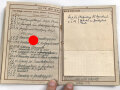 Wehrpaß Heer, Zweitschrift, eingestellt am 4. November 1937 bei Artillerie Regiment 30