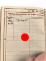 Wehrpaß Heer, Zweitschrift, eingestellt am 4. November 1937 bei Artillerie Regiment 30