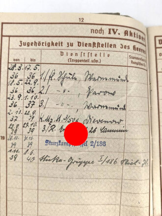 Wehrpaß Luftwaffe, ausgestellt 10.6.1939 bei Küstenmehrzweckstaffel 3 / 508 Dievenow
