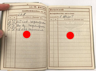 Wehrpaß Luftwaffe, ausgestellt 10.6.1939 bei Küstenmehrzweckstaffel 3 / 508 Dievenow