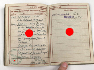Wehrpaß Heer, eingestellt am 2.9.41 bei Infanterie Ersatz. Batl. 61 München.