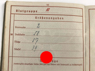 Wehrpaß Heer, eingestellt am 2.9.41 bei Infanterie Ersatz. Batl. 61 München.