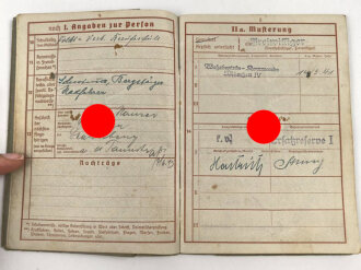 Wehrpaß Heer, eingestellt am 2.9.41 bei Infanterie Ersatz. Batl. 61 München.