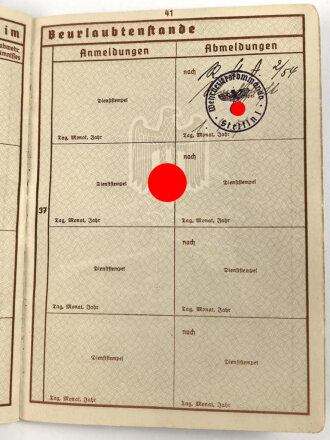 Wehrpaß Luftwaffe, ausgestellt 9.3.1937 bei Flieger Ersatz Abteilung 13