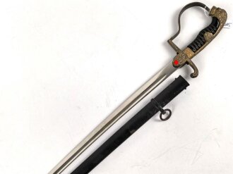 Heer, Säbel für Offiziere, Modell 119 von Alcoso Solingen. Saubere Klinge, Scheide Originallack, guter Gesamtzustand. Ungereinigtes Stück