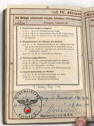 Wehrpaß Heer, eingestellt am 3.5.40 bei Schützen Ersatz Btl. 4 Iserlohn.