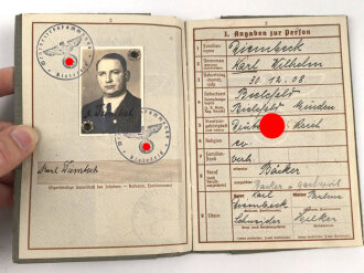 Wehrpaß Heer, eingestellt am 3.5.40 bei Schützen Ersatz Btl. 4 Iserlohn.