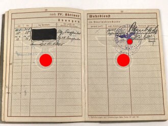 Wehrpaß Luftwaffe, eingestellt am 24.10.37 bei Luftnachrichten Abteilung I/14 Münster.