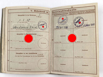 Wehrpaß Luftwaffe, eingestellt am 24.10.37 bei Luftnachrichten Abteilung I/14 Münster.