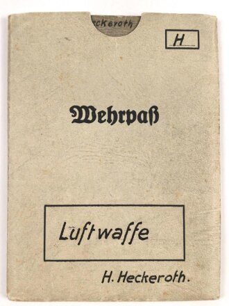 Wehrpaß Luftwaffe, eingestellt am 24.10.37 bei Luftnachrichten Abteilung I/14 Münster.