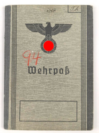 Wehrpaß Heer, eingestellt am 8.12.41 bei Grenadier...