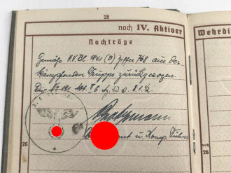 Wehrpaß Heer, eingestellt am 8.12.41 bei Grenadier Ersatz Kompanie 31 Braunschweig